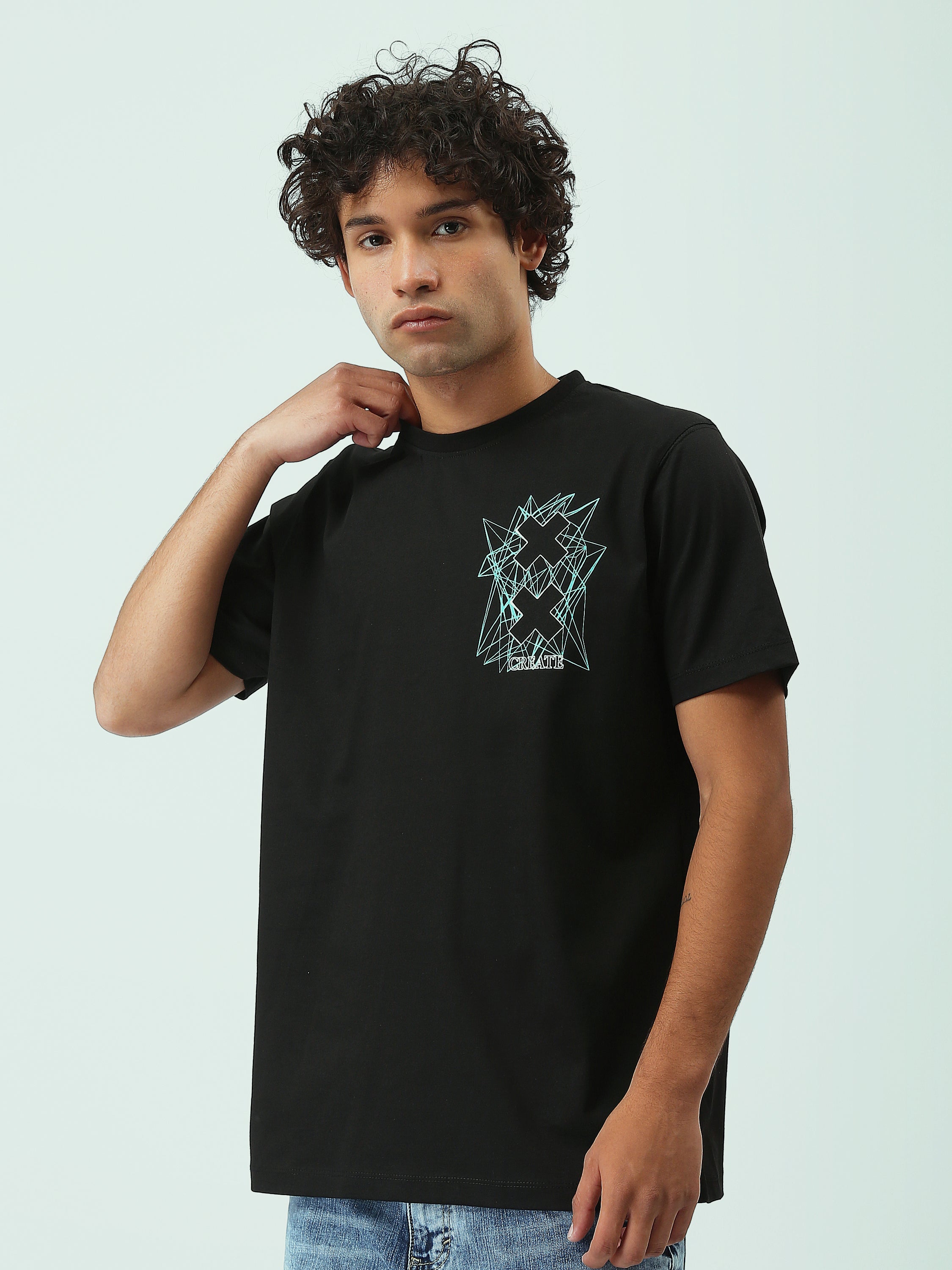 T-Shirt Homme Regular à Imprimé Graphique Streetwear - TSH25SPRS20337TM1
