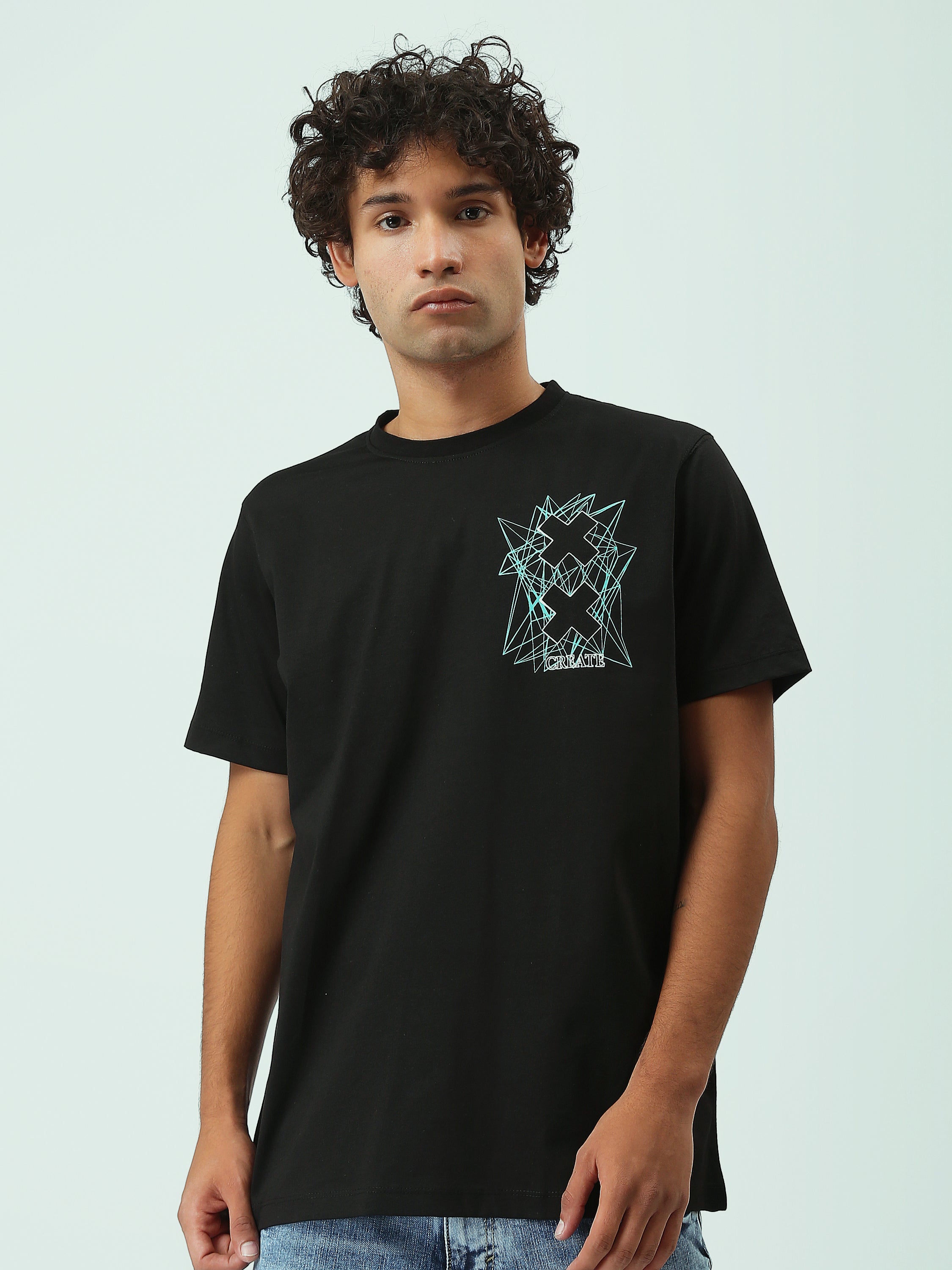T-Shirt Homme Regular à Imprimé Graphique Streetwear - TSH25SPRS20337TM1