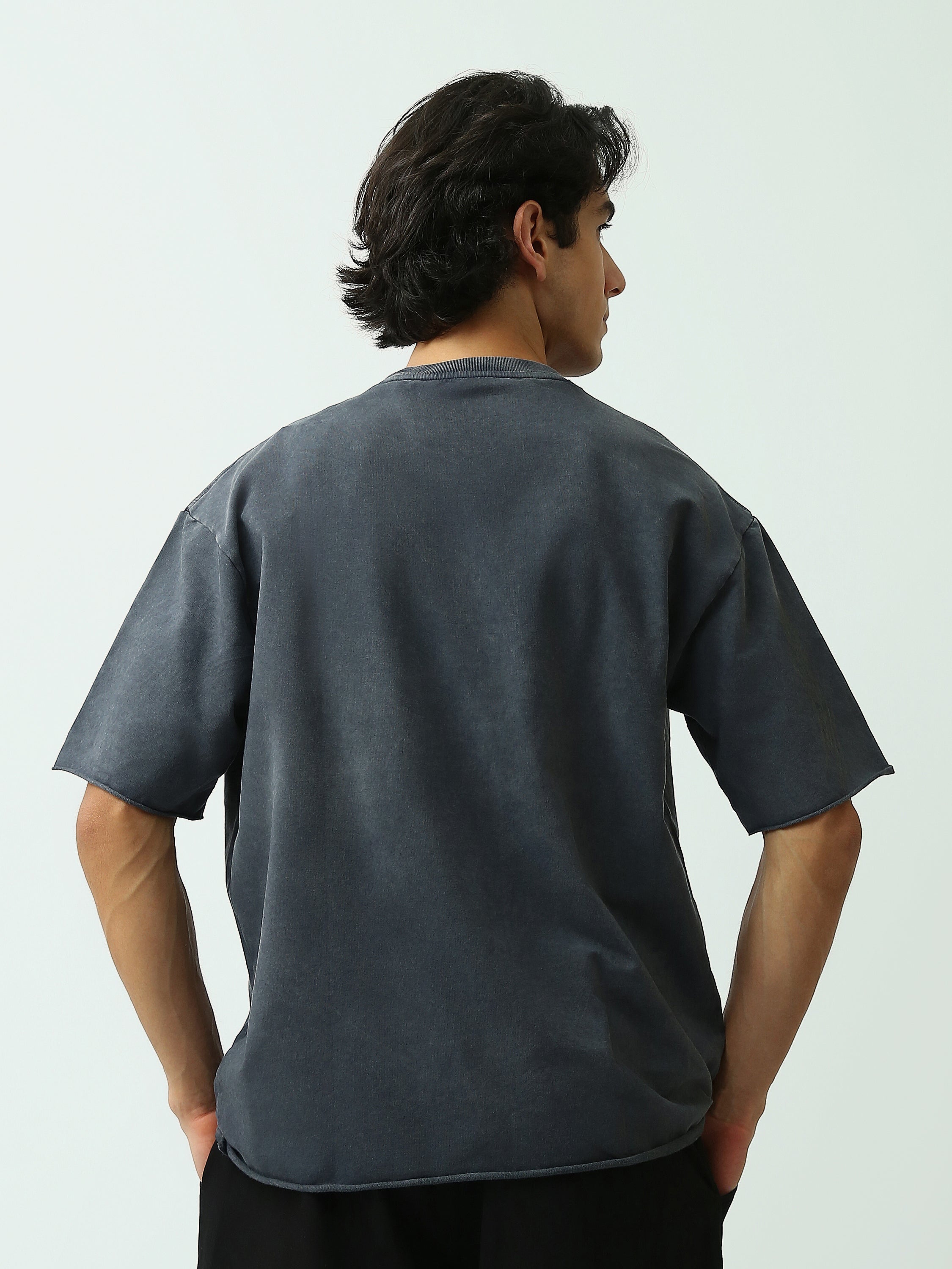 T-shirt Oversize Homme avec Poche Imprimée Tête de Mort - TSH25STR20550TM1
