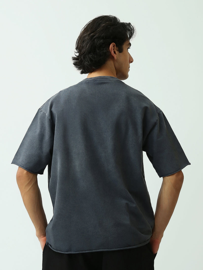 T-shirt Oversize Homme avec Poche Imprimée Tête de Mort - TSH25STR20550TM1