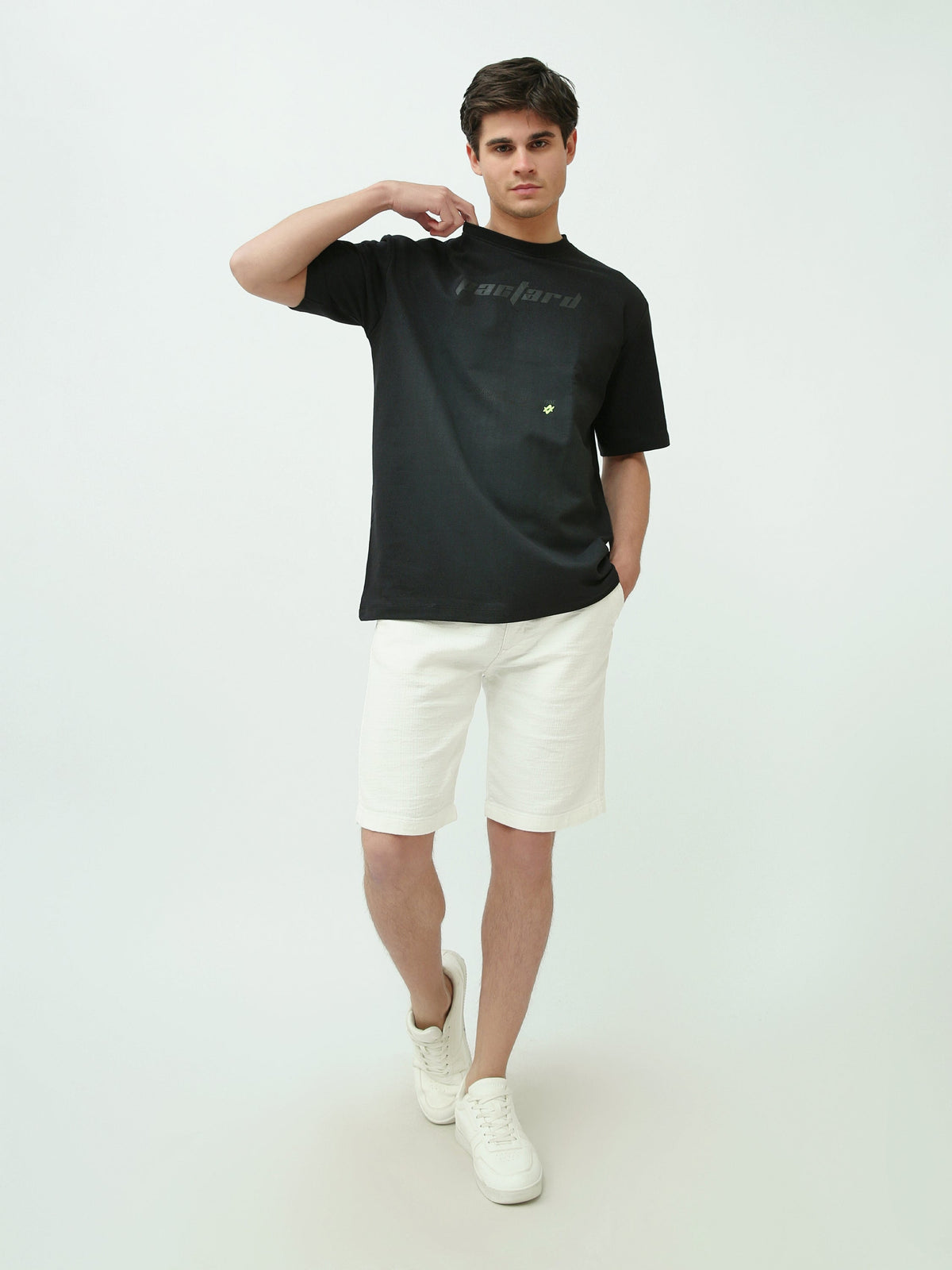 T-shirt Homme Oversize Minimaliste à Imprimé Ton sur Ton - TSH25STRO20434TM1