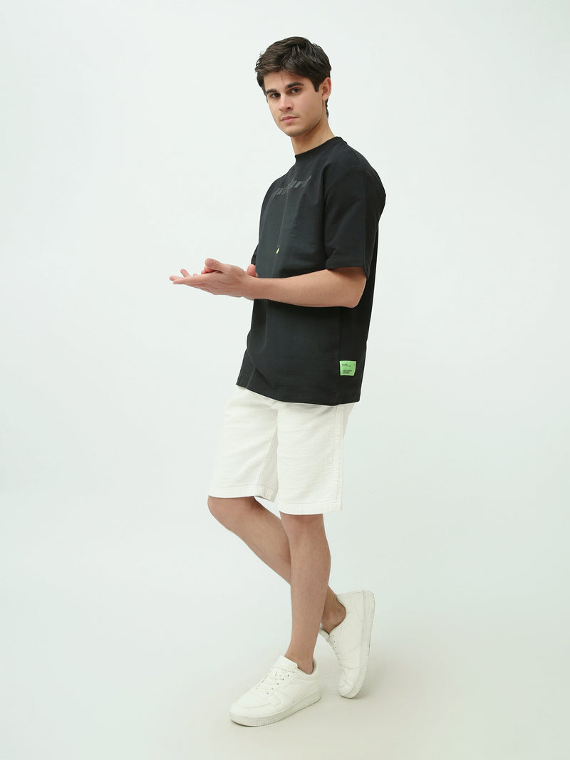 T-shirt Homme Oversize Minimaliste à Imprimé Ton sur Ton - TSH25STRO20434TM1