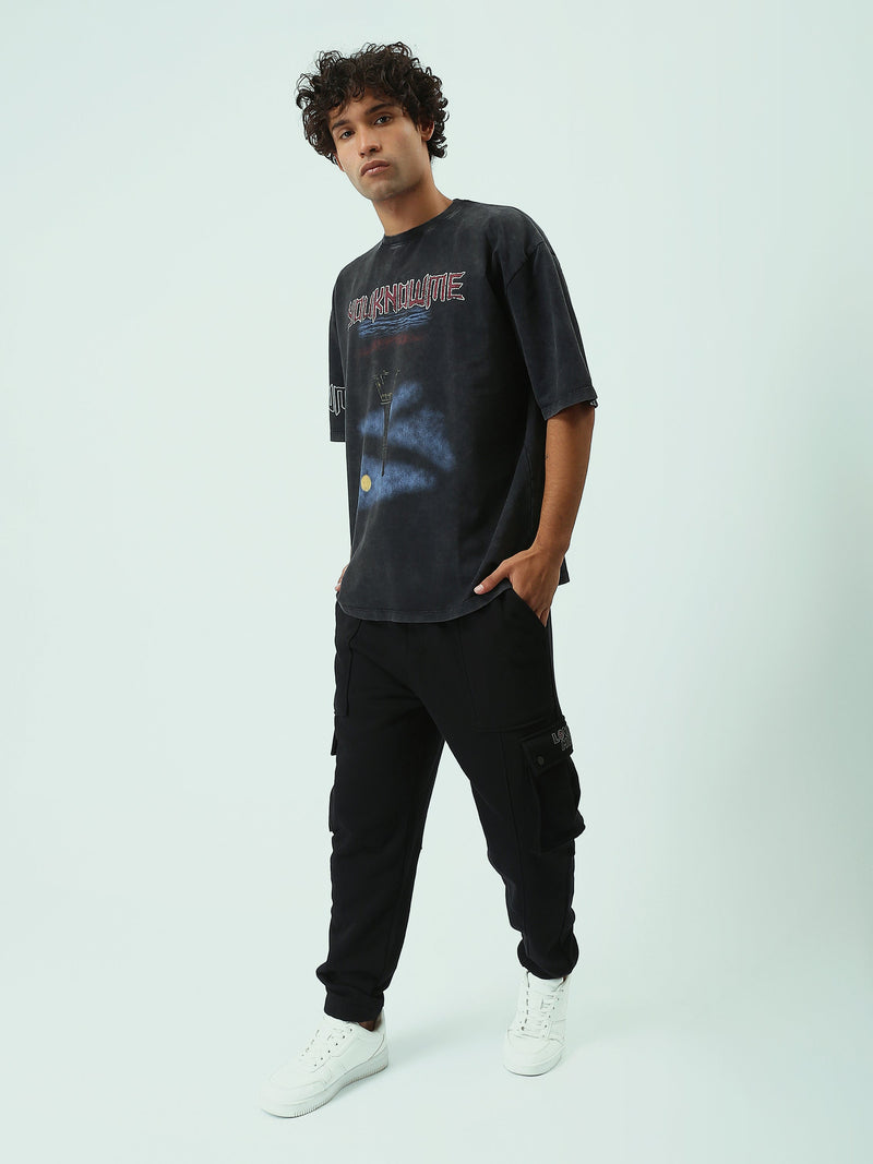 T-shirt Oversize Homme Effet Délavé à Imprimé Graphique - TSH25STRO20549TM1