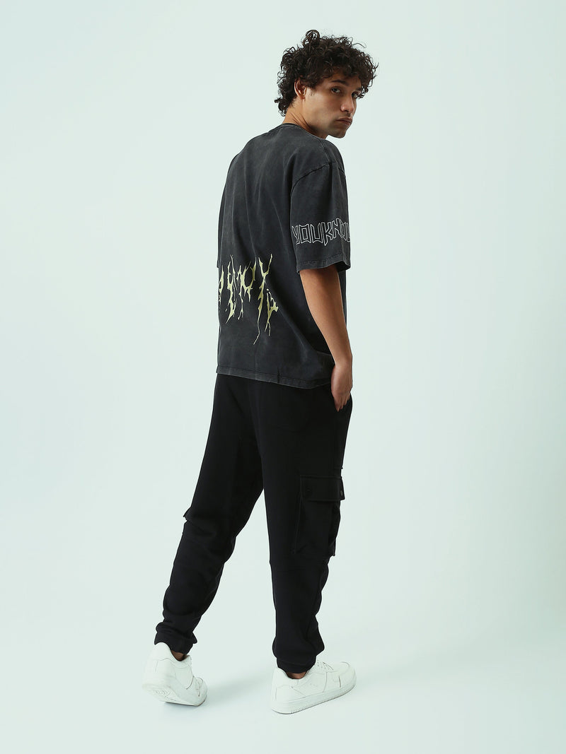 T-shirt Oversize Homme Effet Délavé à Imprimé Graphique - TSH25STRO20549TM1
