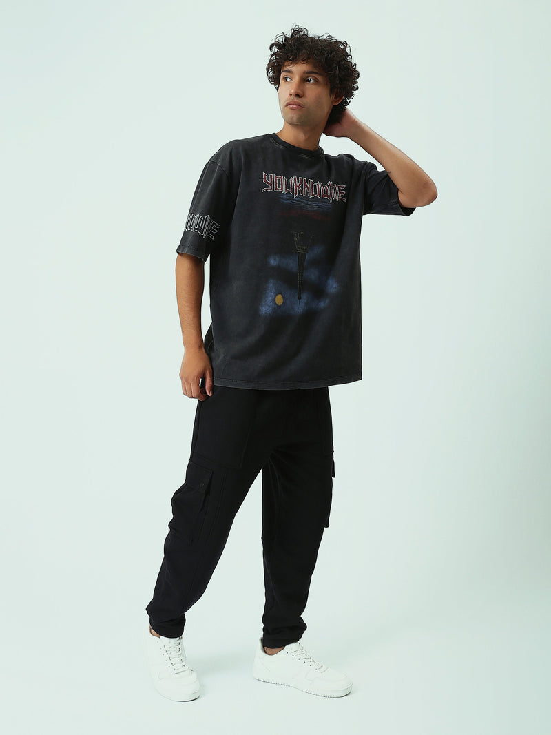 T-shirt Oversize Homme Effet Délavé à Imprimé Graphique - TSH25STRO20549TM1