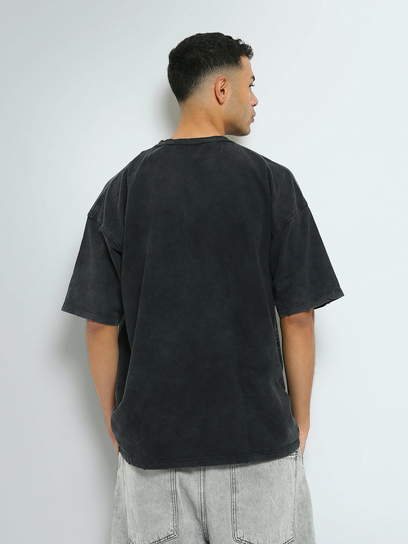T-shirt Oversize Homme Effet Délavé à Imprimés Urbains - TSH25STRO20559TM1