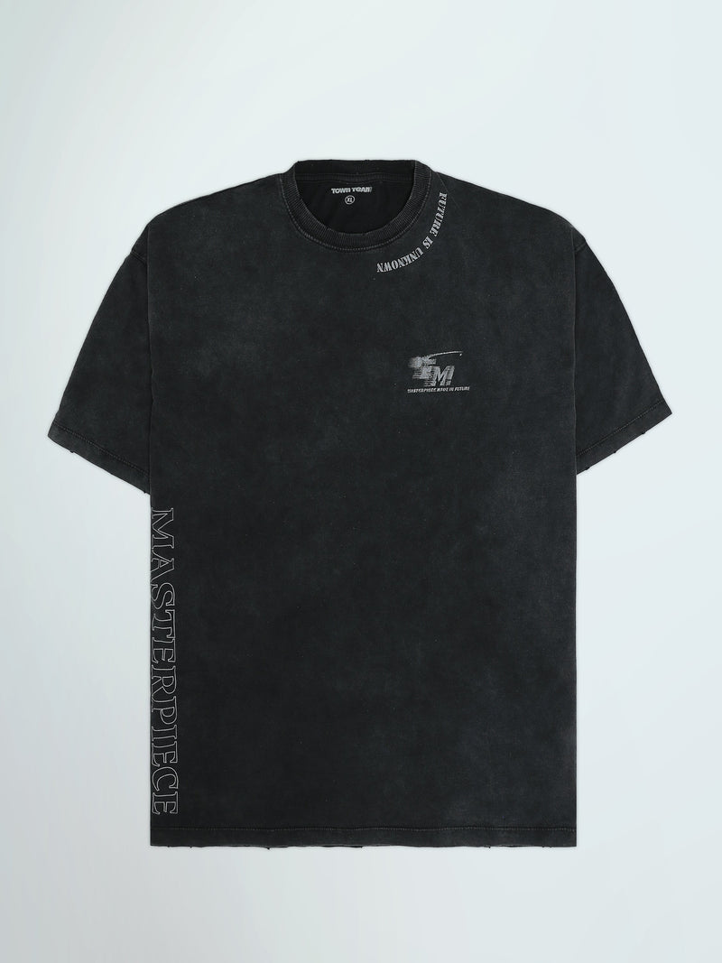 T-shirt Oversize Homme Effet Délavé à Imprimés Urbains - TSH25STRO20559TM1