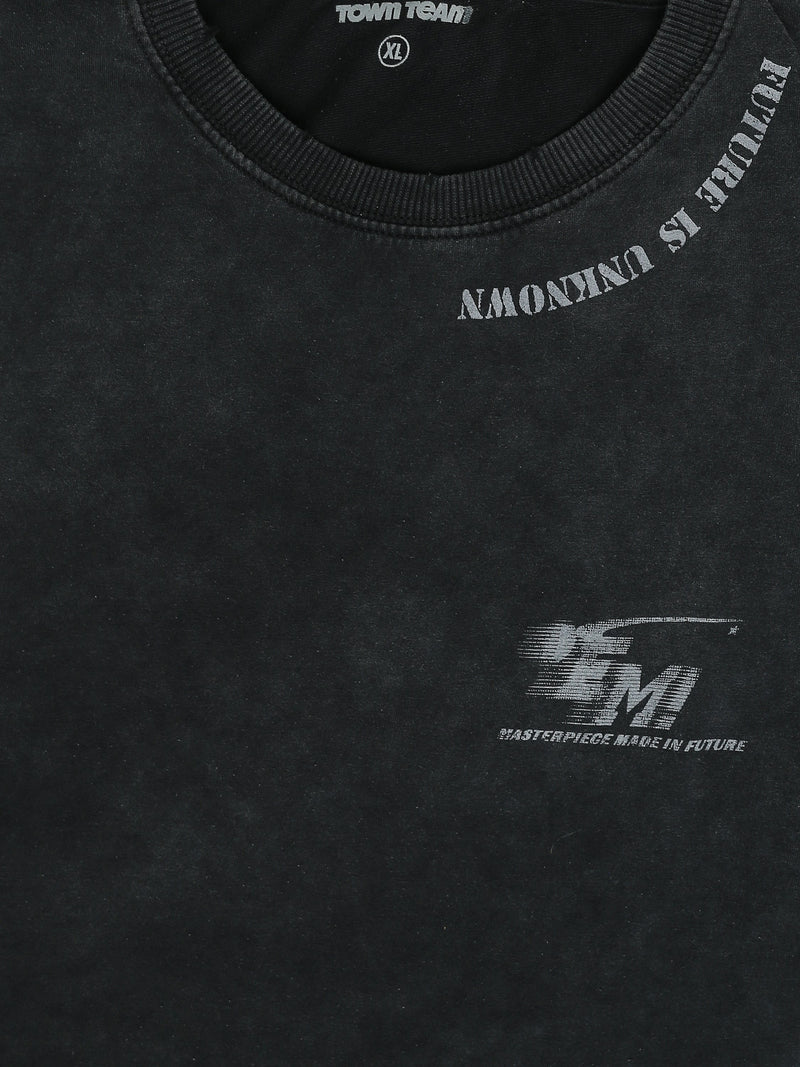 T-shirt Oversize Homme Effet Délavé à Imprimés Urbains - TSH25STRO20559TM1