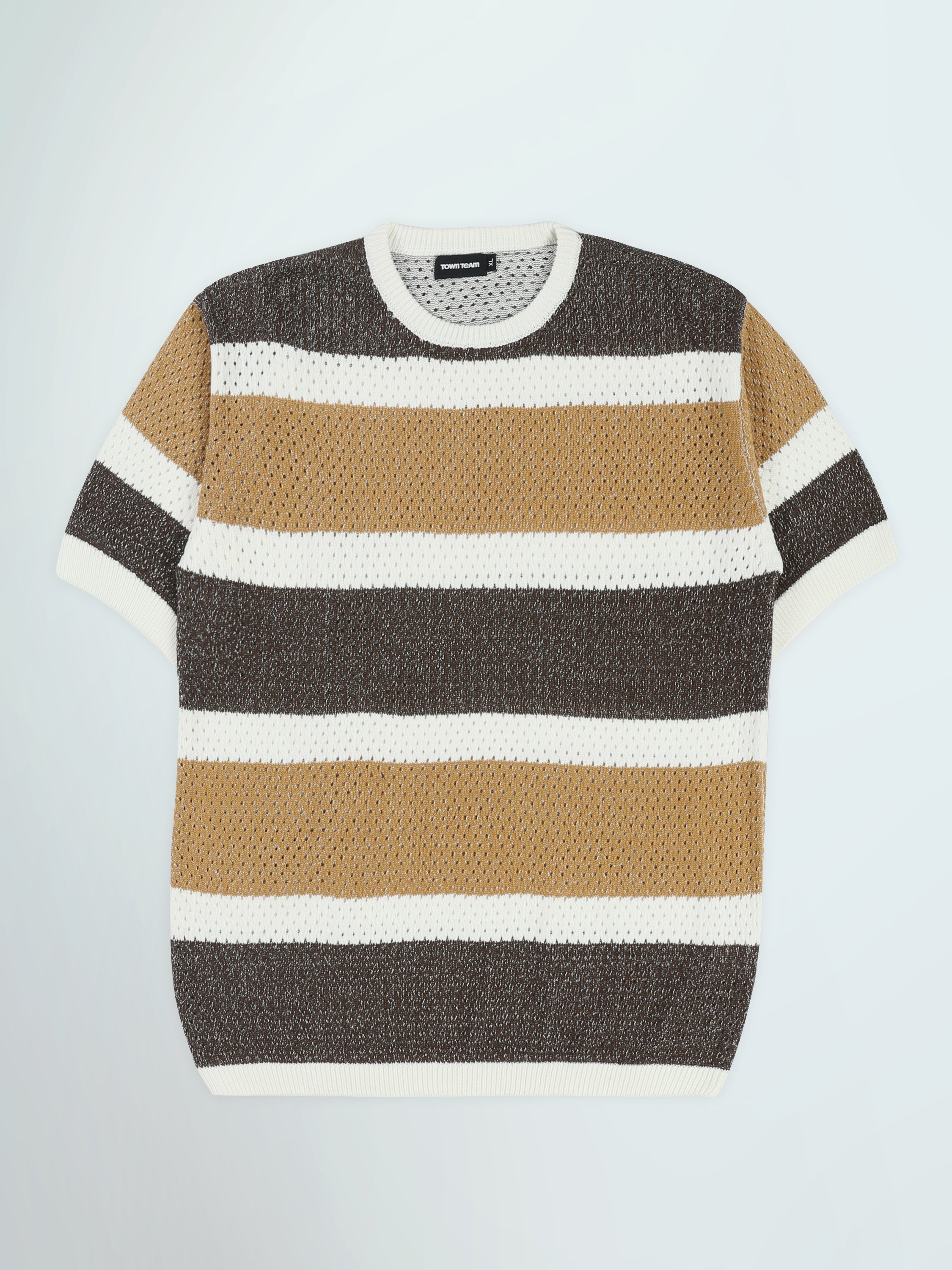 T-Shirt Homme en Maille Ajourée à Rayures Larges - TSH26S20000005TM1