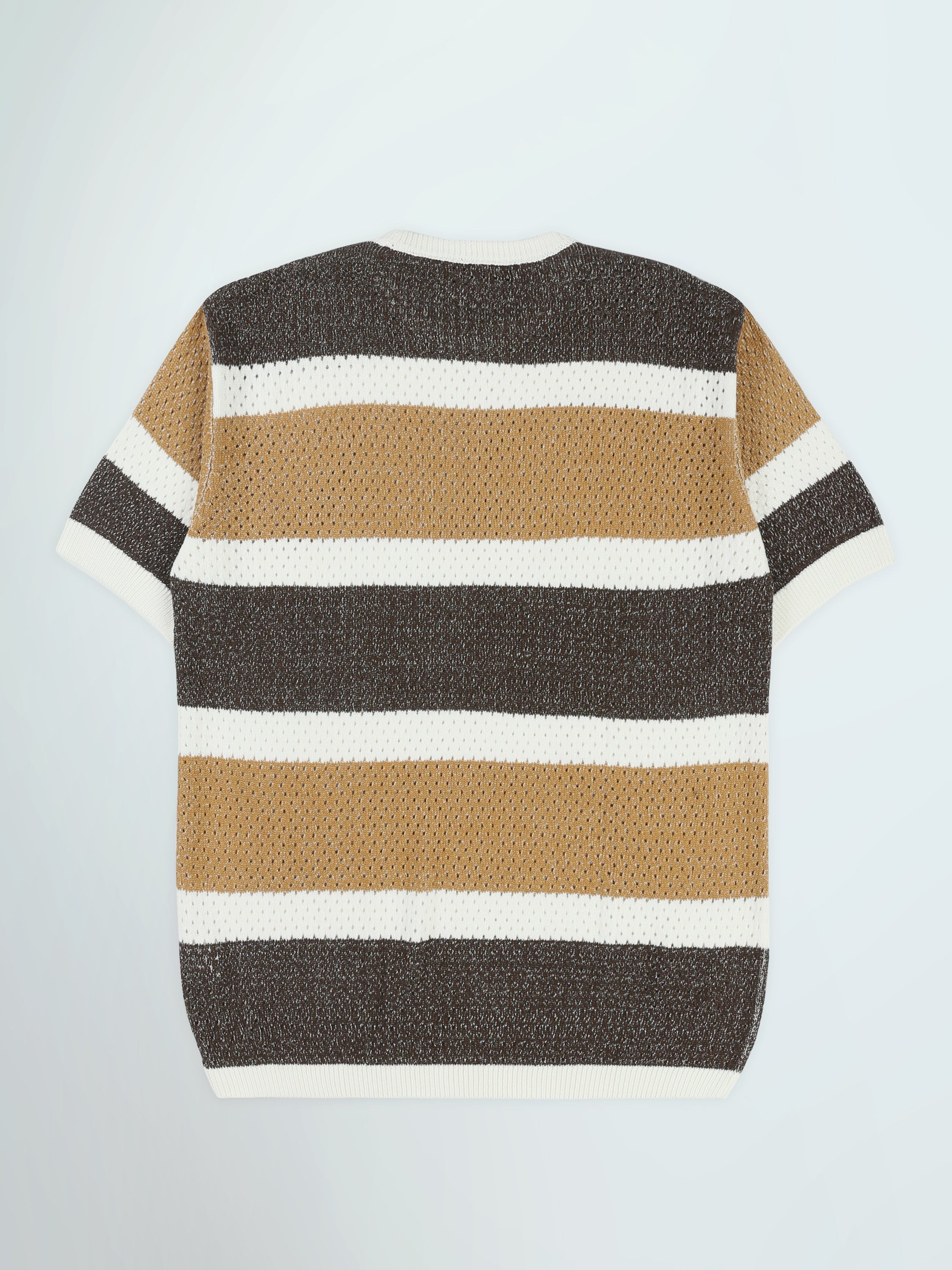 T-Shirt Homme en Maille Ajourée à Rayures Larges - TSH26S20000005TM1