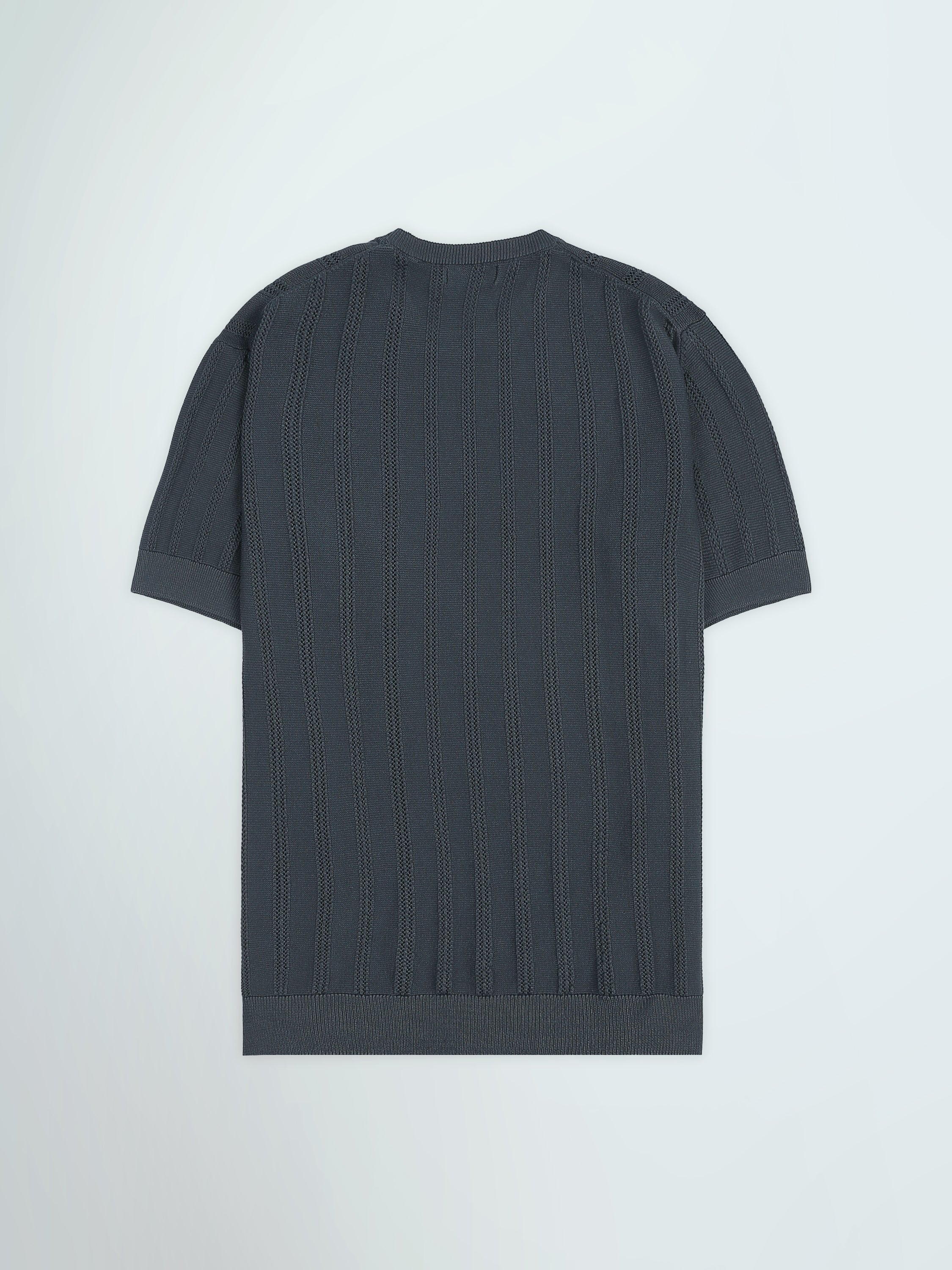 T-Shirt Homme en Maille Texturée à Rayures Verticales - TSH26S20000010TM1
