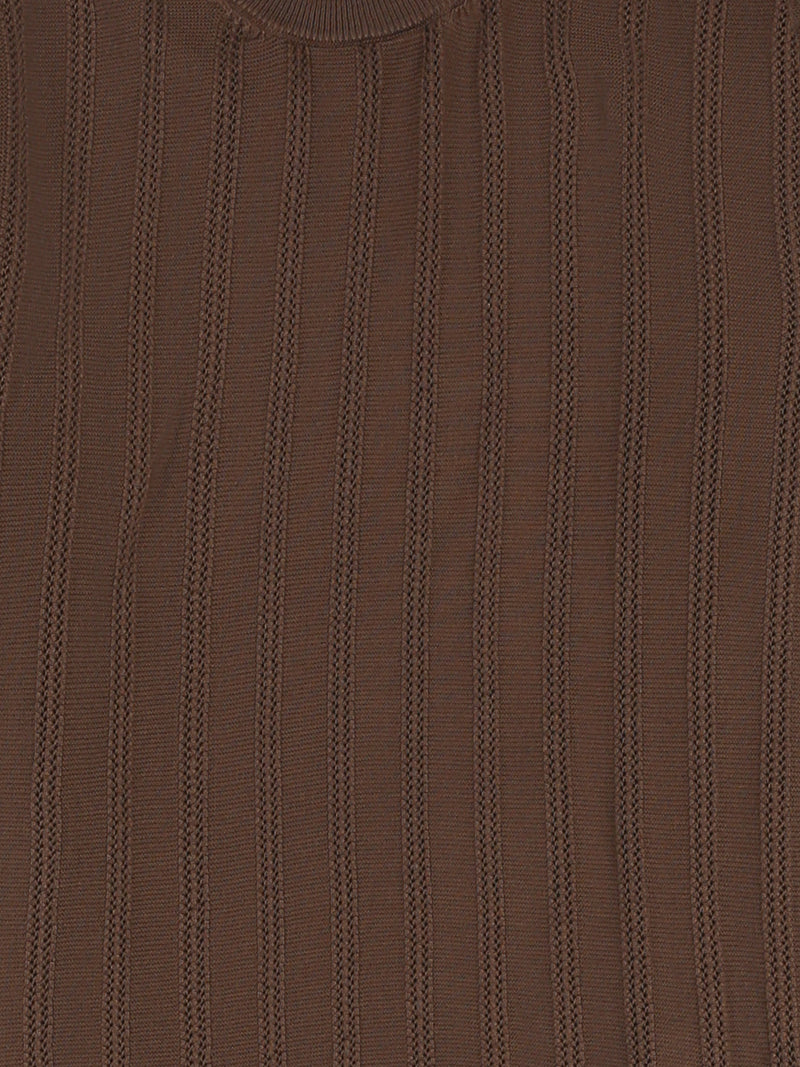 T-Shirt Homme en Maille Texturée à Rayures Verticales - TSH26S20000010TM1