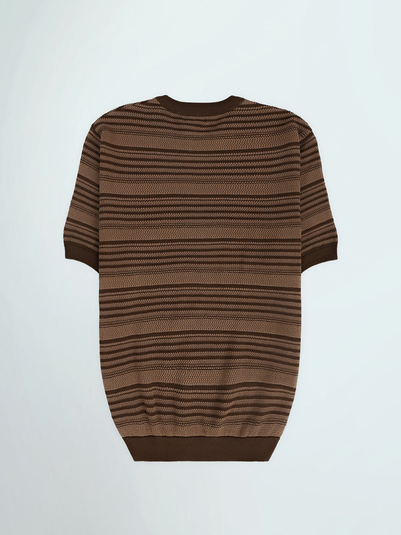 T-Shirt Homme Regular Fit en Maille Texturée à Rayures - TSH26S20000019TM1