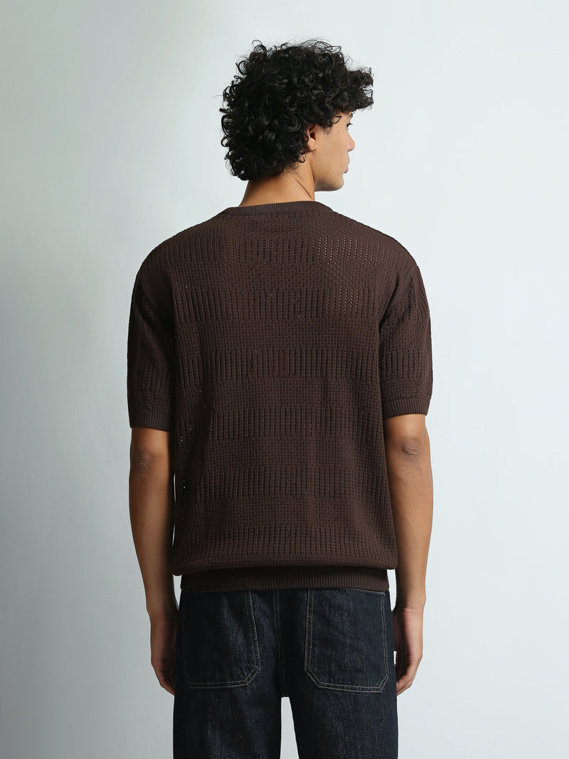 T-Shirt Homme en Maille Ajourée à Manches Courtes - TSH26S20000021TM1