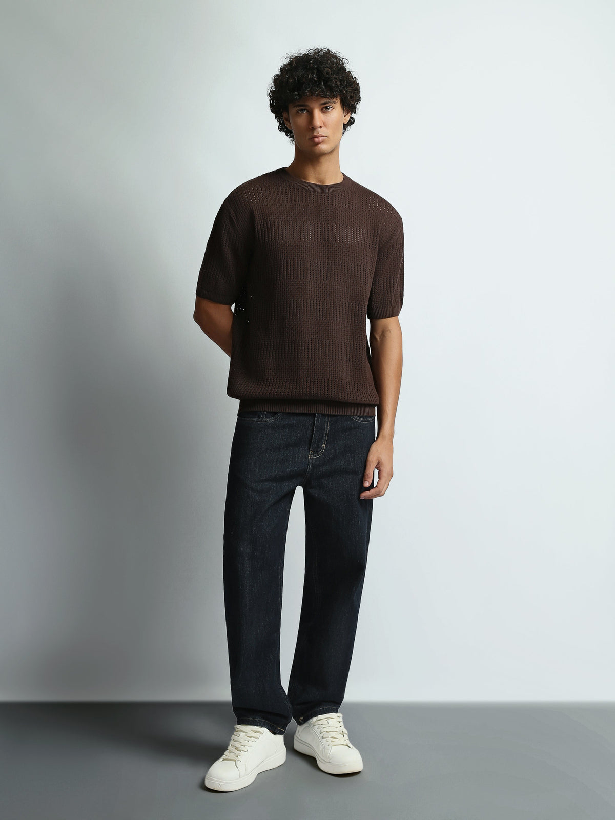 T-Shirt Homme en Maille Ajourée à Manches Courtes - TSH26S20000021TM1
