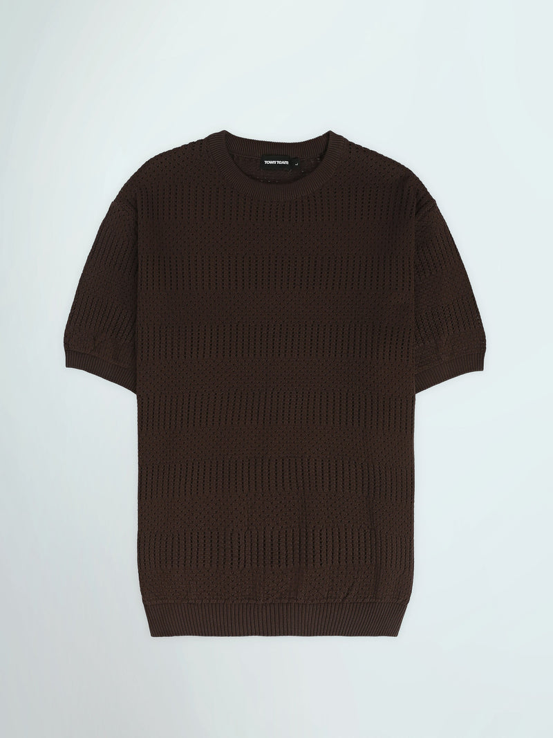 T-Shirt Homme en Maille Ajourée à Manches Courtes - TSH26S20000021TM1
