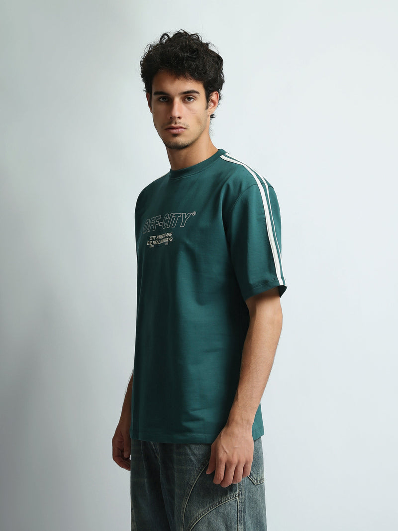 T-Shirt Homme Oversize à Imprimé Off-City et Bandes - TSH26S20000076TM1