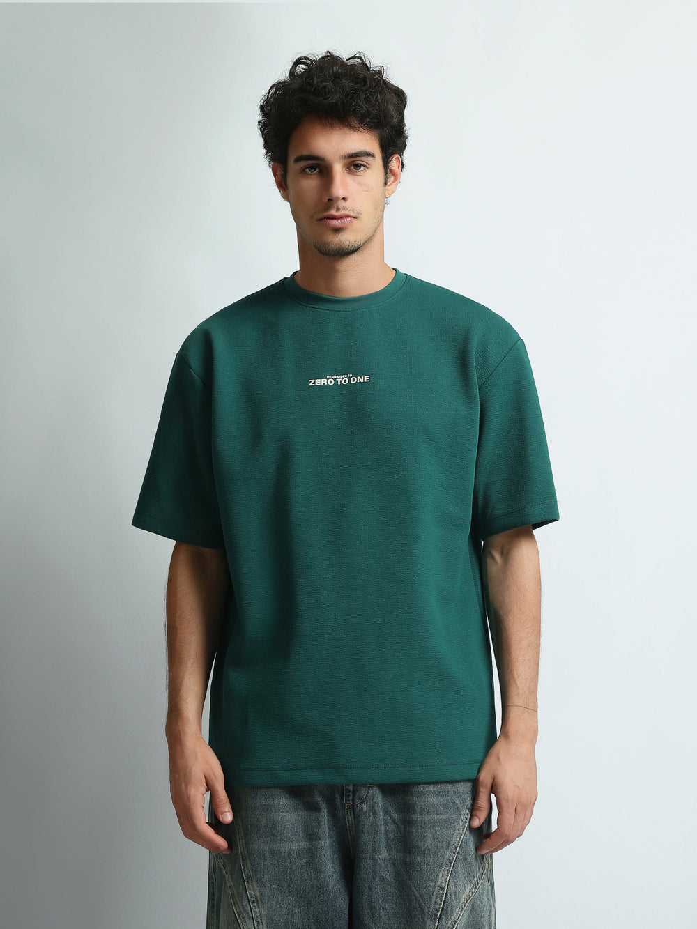 T-Shirt Homme Oversize à Imprimé Zero to One - TSH26S20000084TM1