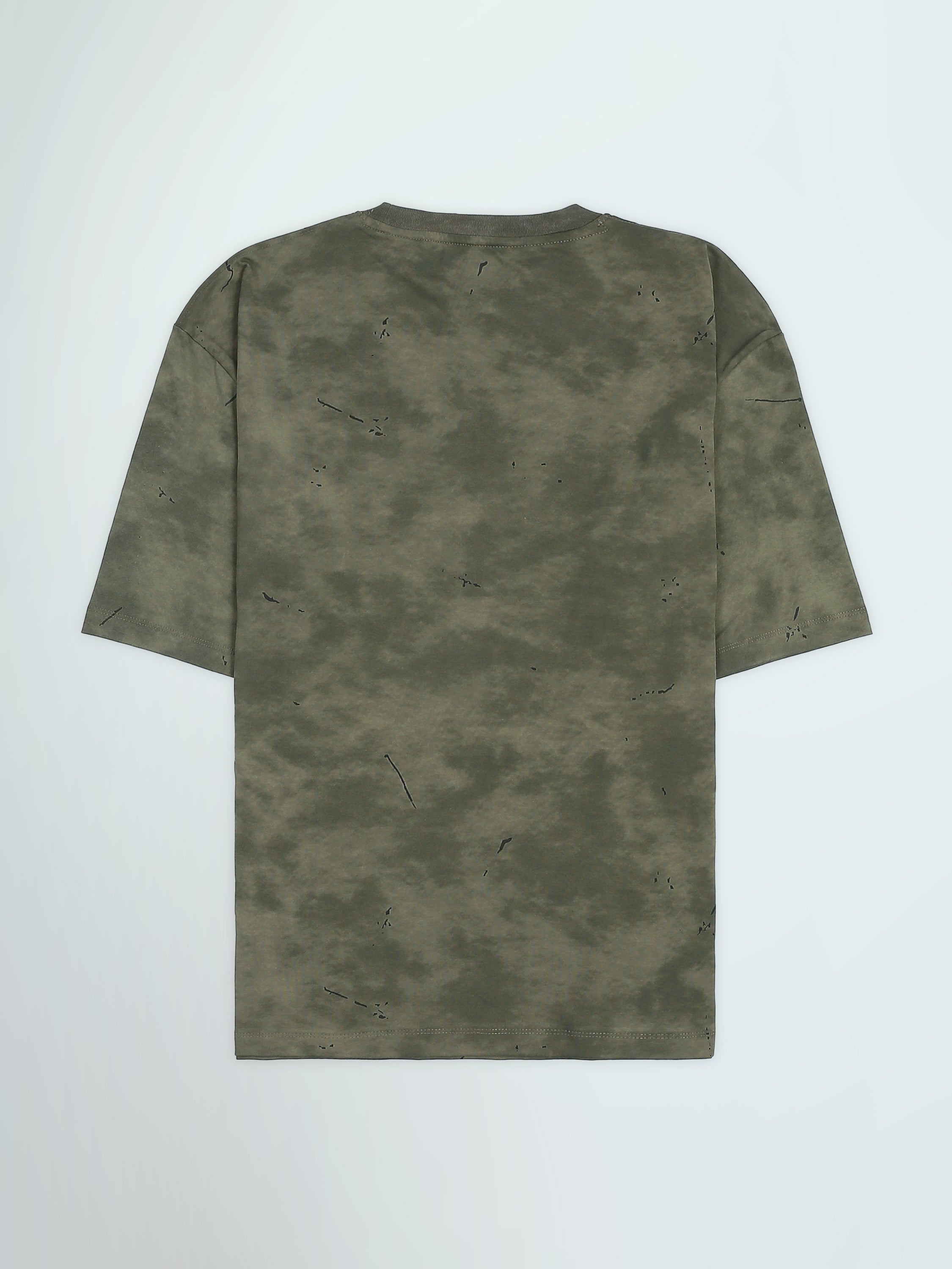 T-Shirt Oversize Homme Effet Délavé à Imprimé Notable - TSH26SARO20057TM1