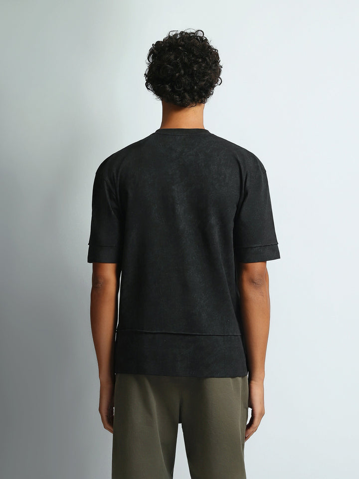 T-Shirt Homme Oversize Effet Délavé à Imprimé Graphique - SH26SARO20058TM1
