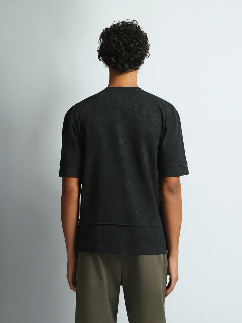 T-Shirt Homme Oversize Effet Délavé à Imprimé Graphique - SH26SARO20058TM1