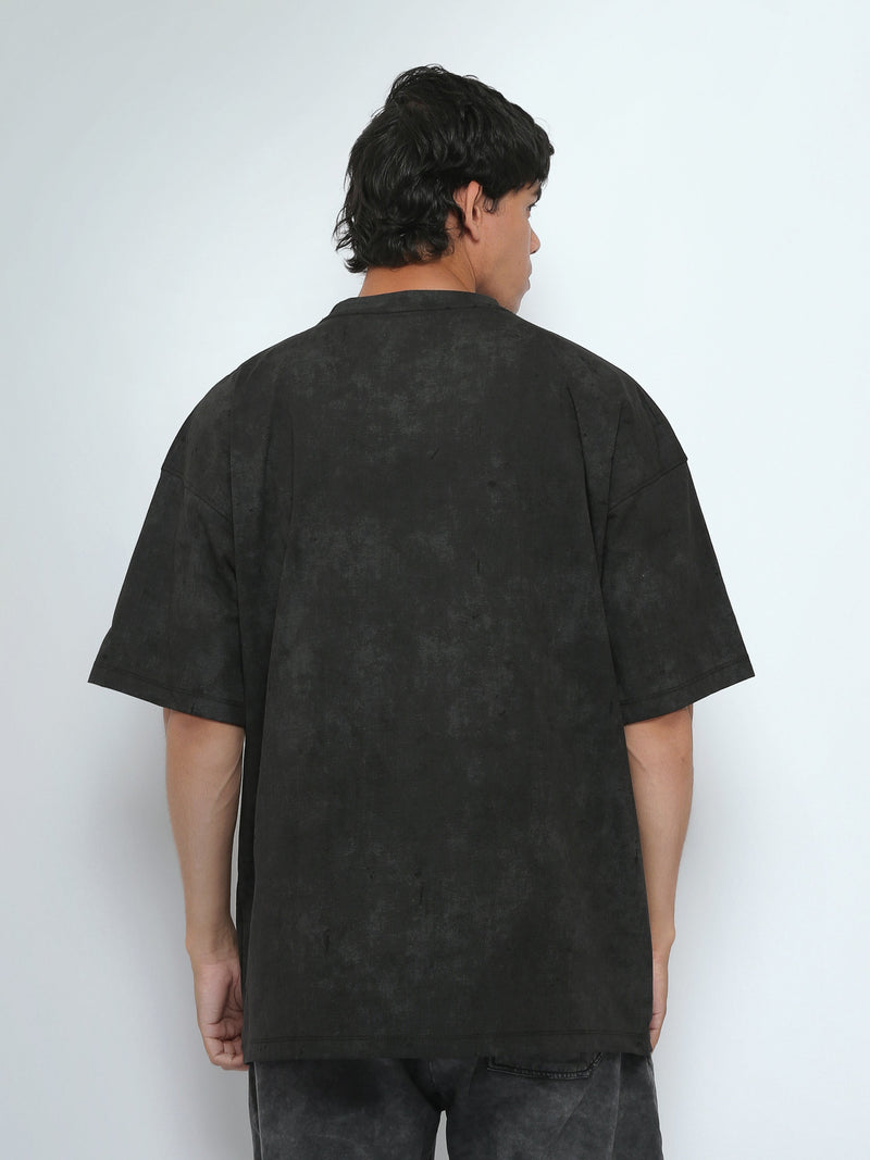 T-Shirt Oversize Homme Effet Délavé à Imprimé Graphique - TSH26SARO20072TM1