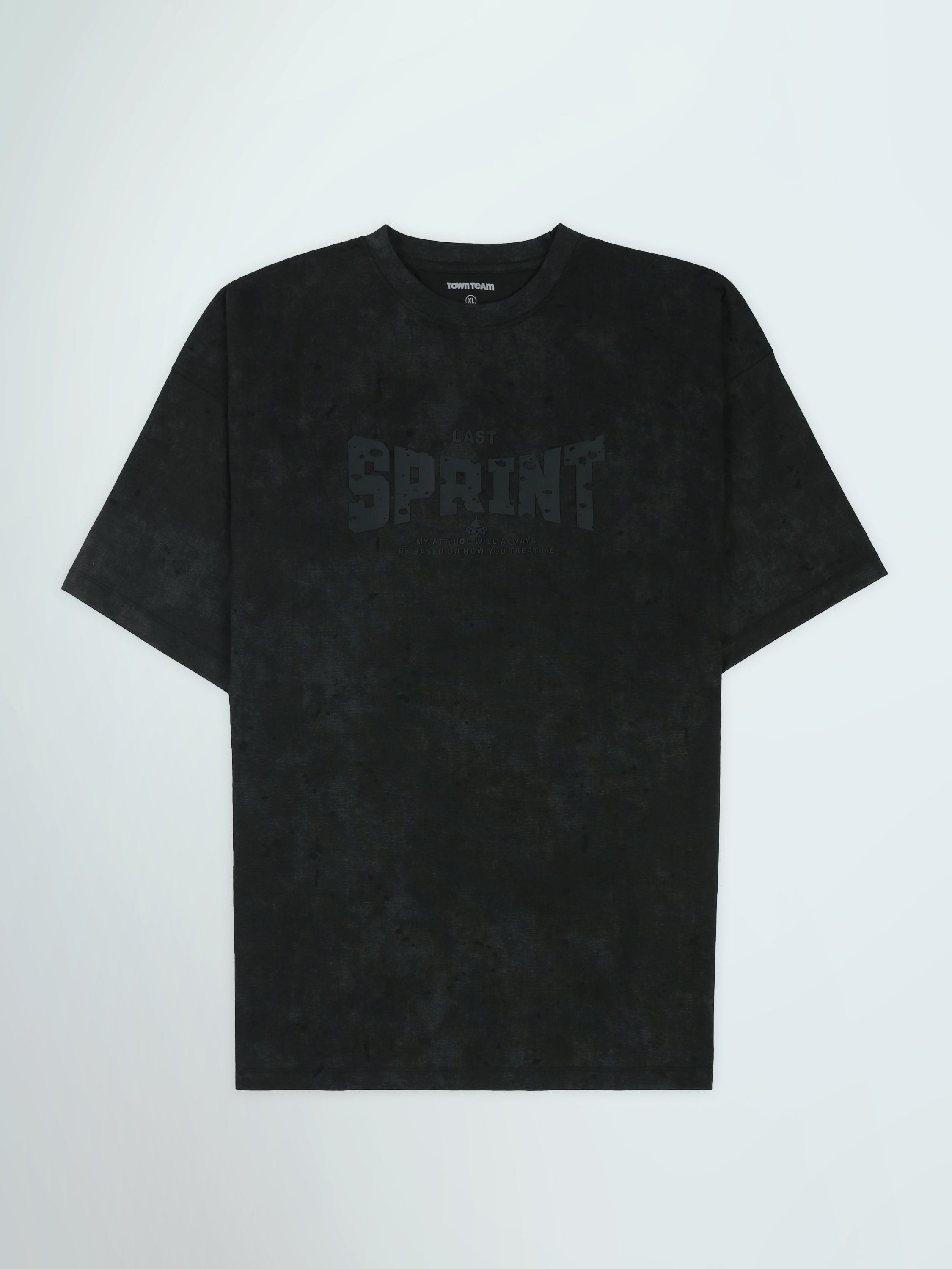 T-Shirt Oversize Homme Effet Délavé à Imprimé Graphique - TSH26SARO20072TM1