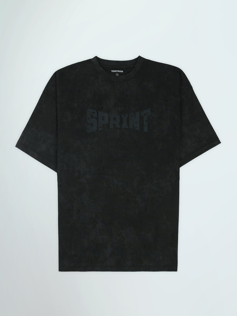 T-Shirt Oversize Homme Effet Délavé à Imprimé Graphique - TSH26SARO20072TM1