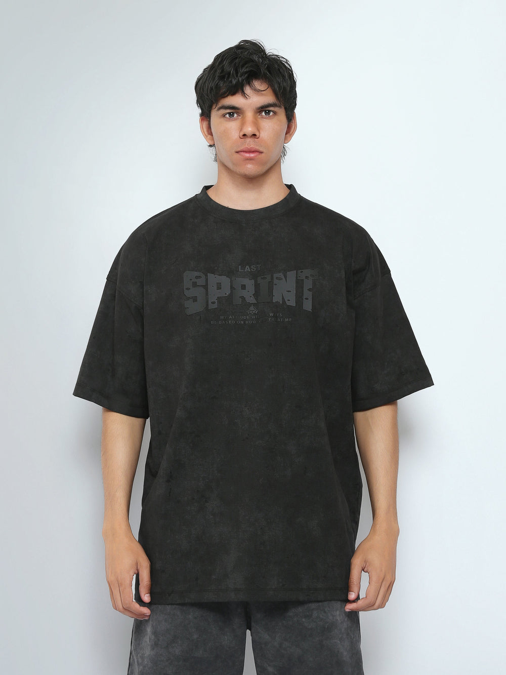 T-Shirt Oversize Homme Effet Délavé à Imprimé Graphique - TSH26SARO20072TM1