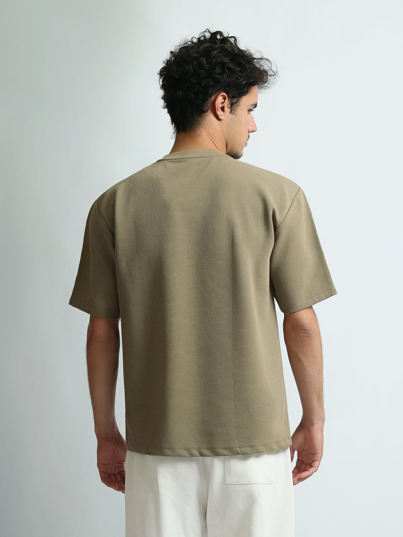T-Shirt Homme Oversize Basique avec Petit Logo Brodé - TSH26SBRO20070TM1