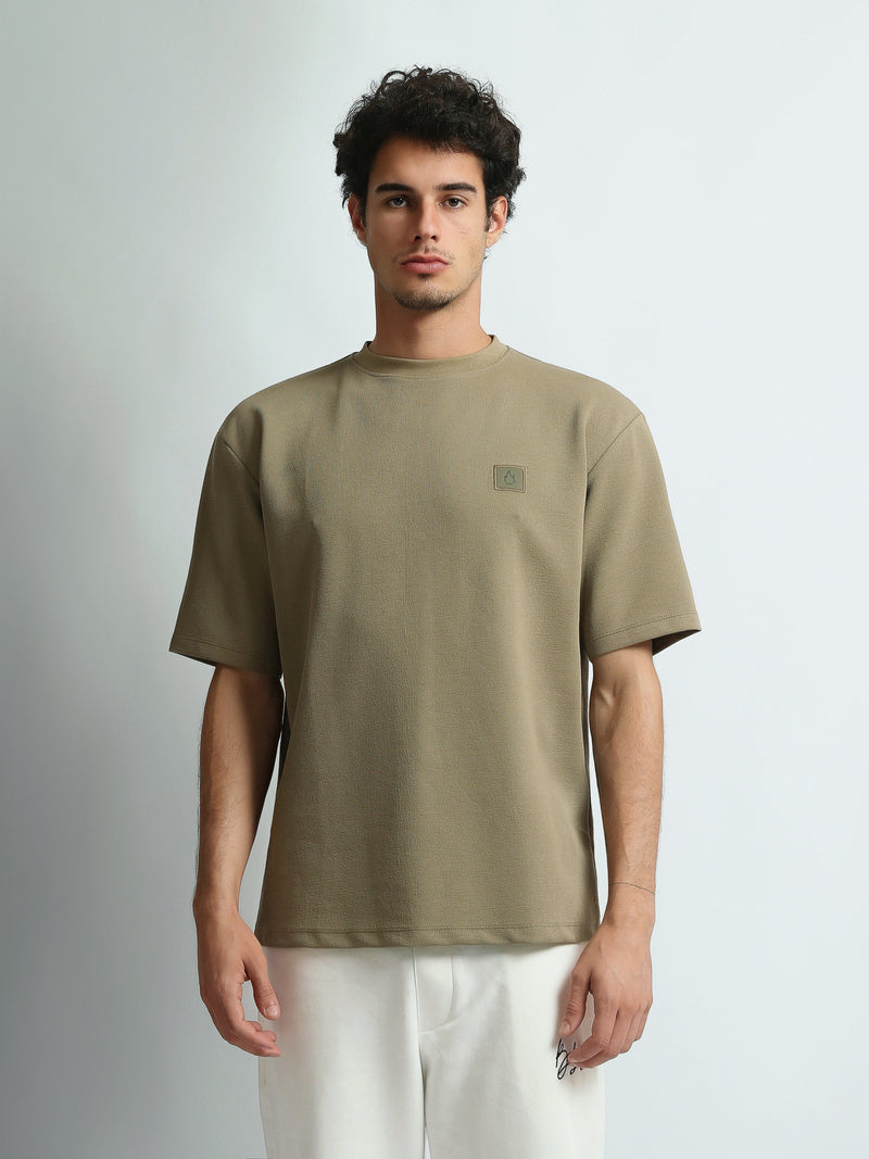 T-Shirt Homme Oversize Basique avec Petit Logo Brodé - TSH26SBRO20070TM1