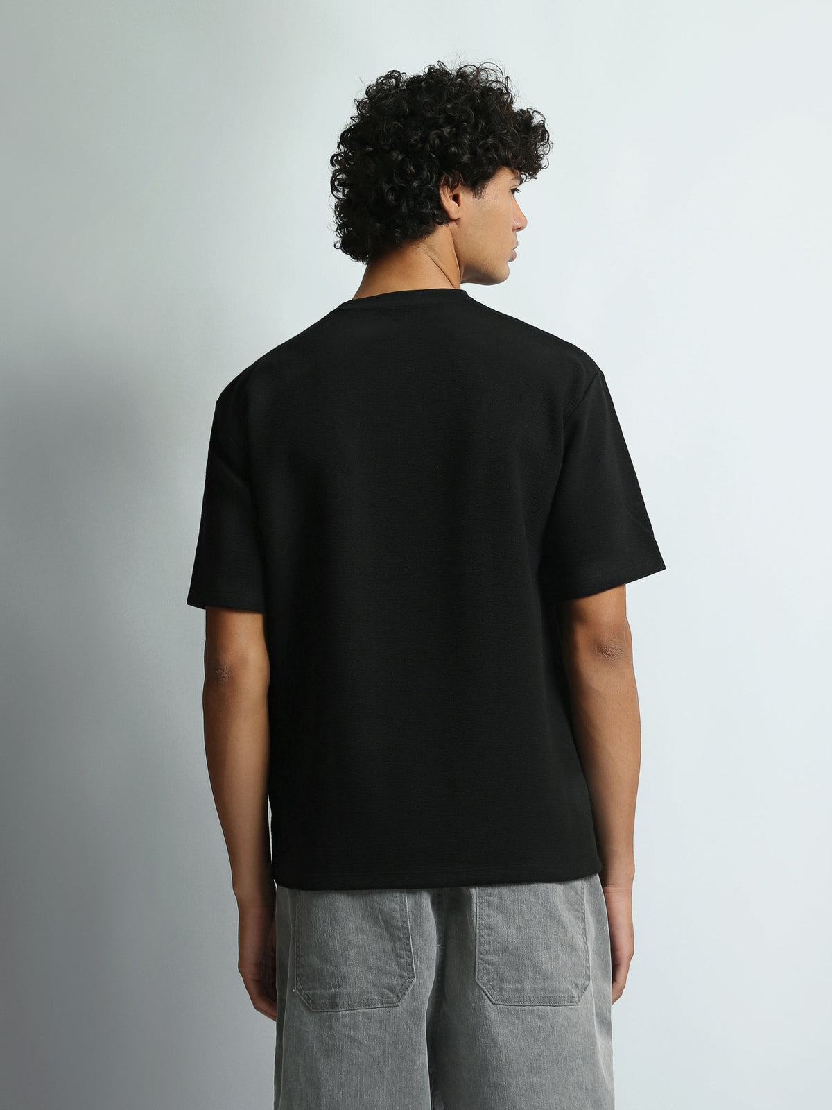 T-Shirt Homme Oversize Basique avec Petit Logo Brodé - TSH26SBRO20070TM1