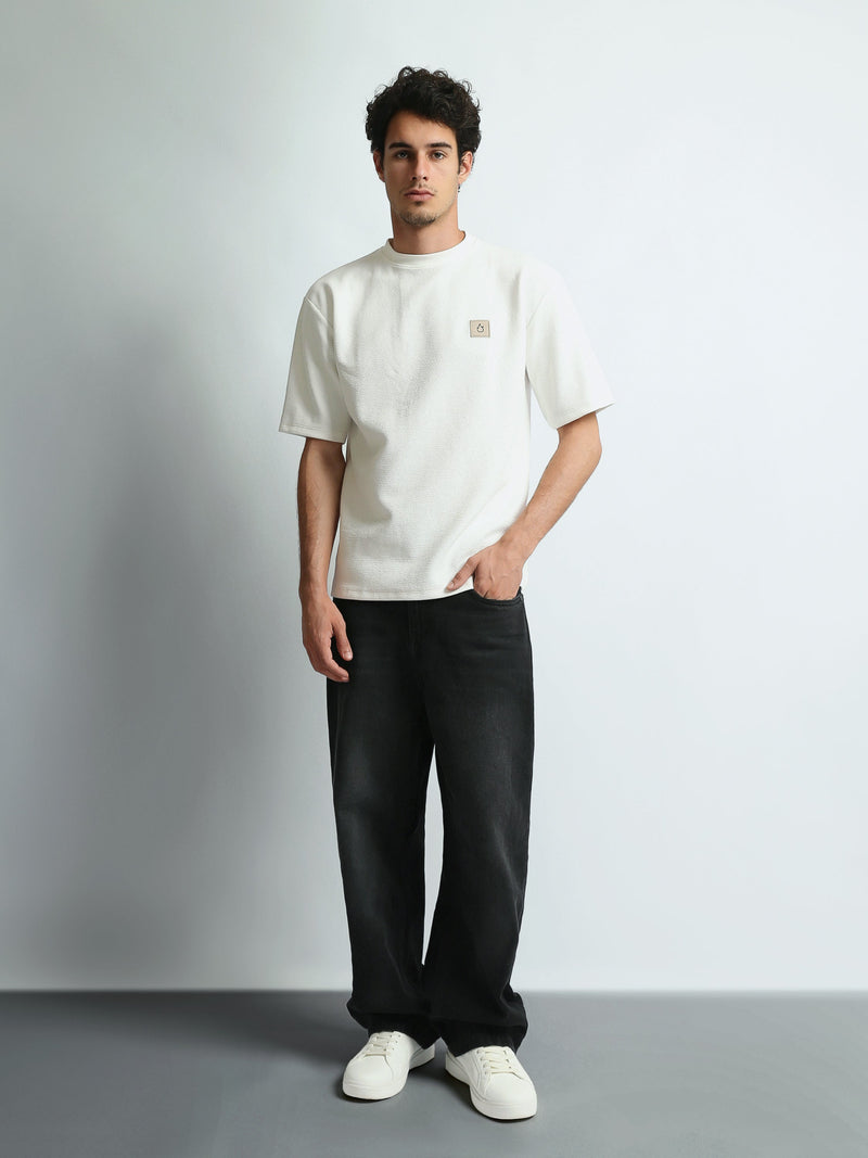 T-Shirt Homme Oversize Basique avec Petit Logo Brodé - TSH26SBRO20070TM1