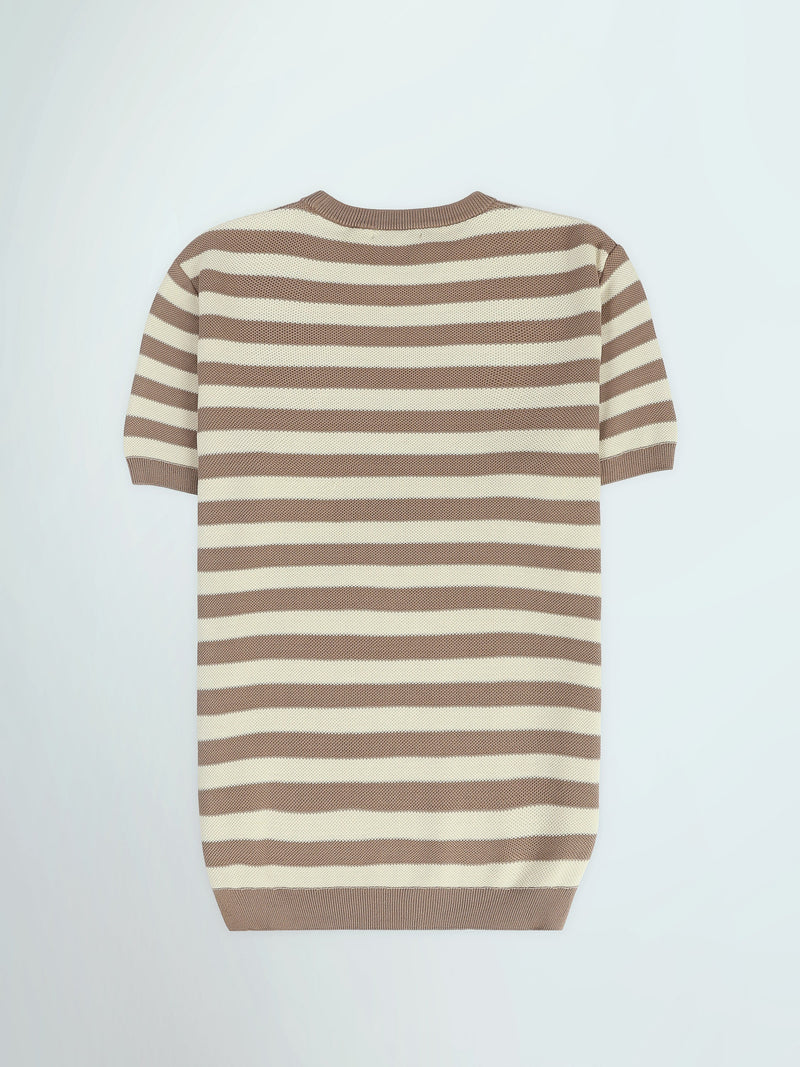 T-Shirt Homme Regular Fit en Maille à Rayures - TSH26SKRS20005TM1