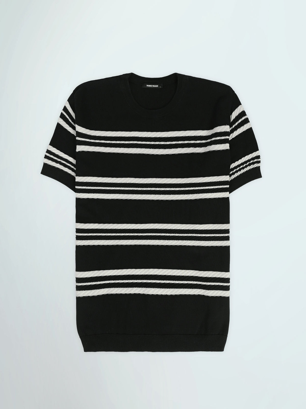 T-Shirt Homme Regular Fit en Maille à Rayures Texturées - TSH26SKRS20047TM1
