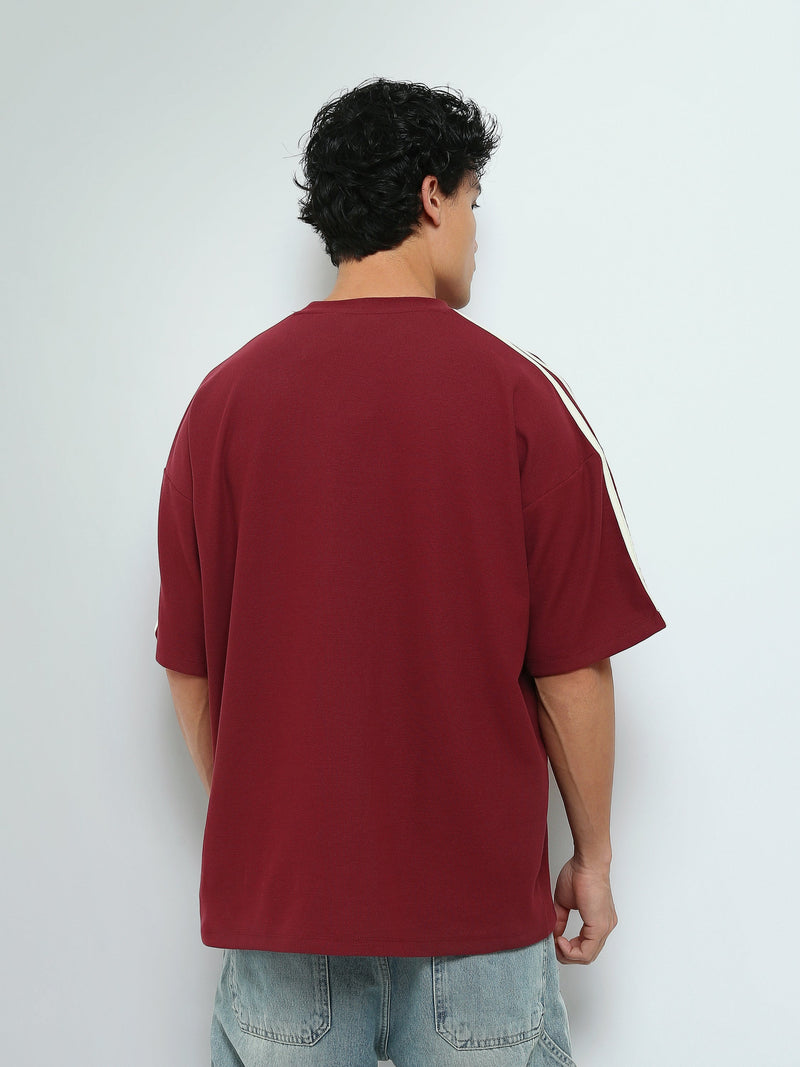 T-Shirt Oversize Homme à Imprimé Graphique et Bandes - TSH26SPR20045TM1