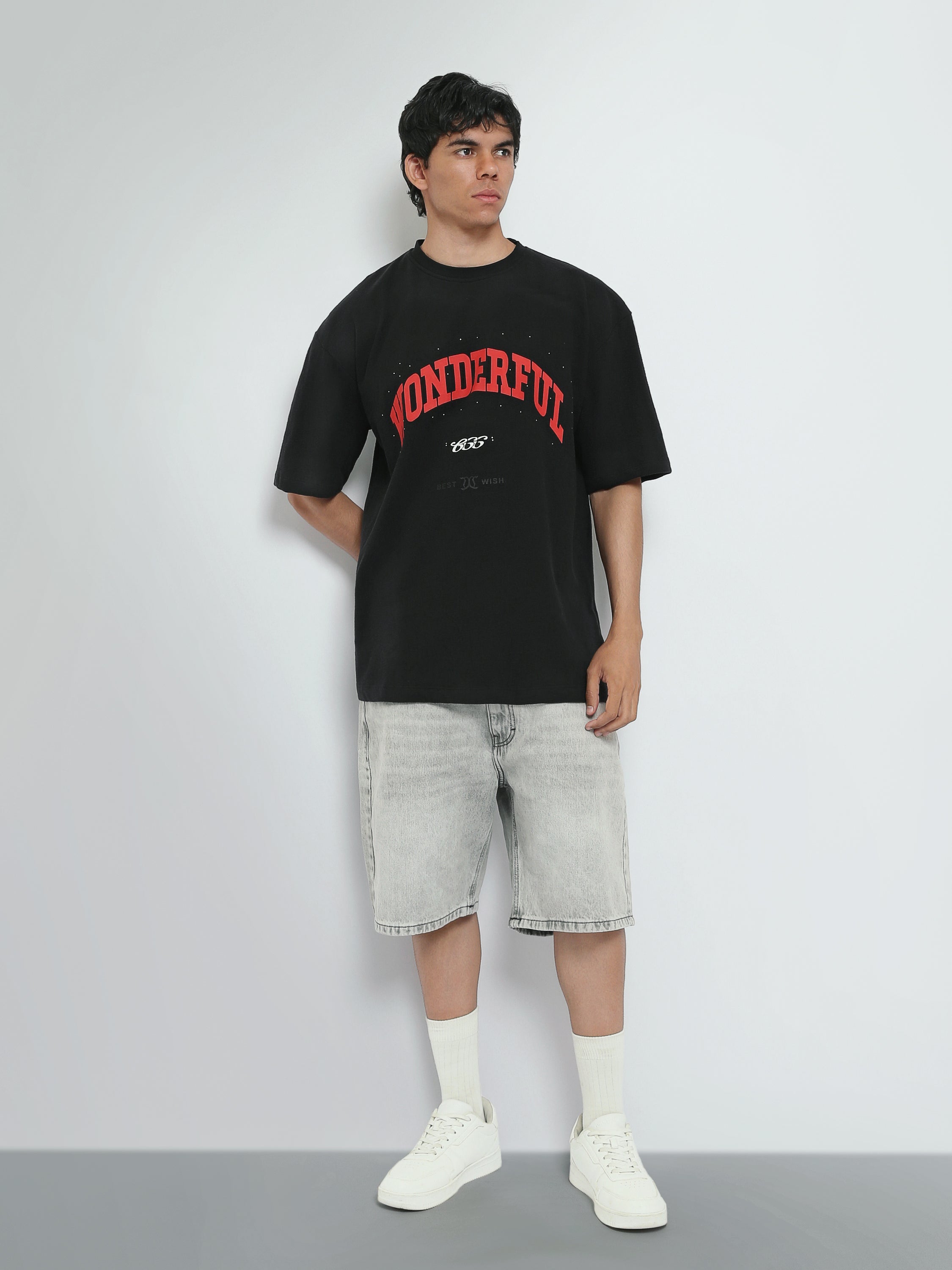 T-Shirt Homme Oversize à Imprimé Wonderful – Style Streetwear - TSH26SPR20291TM1