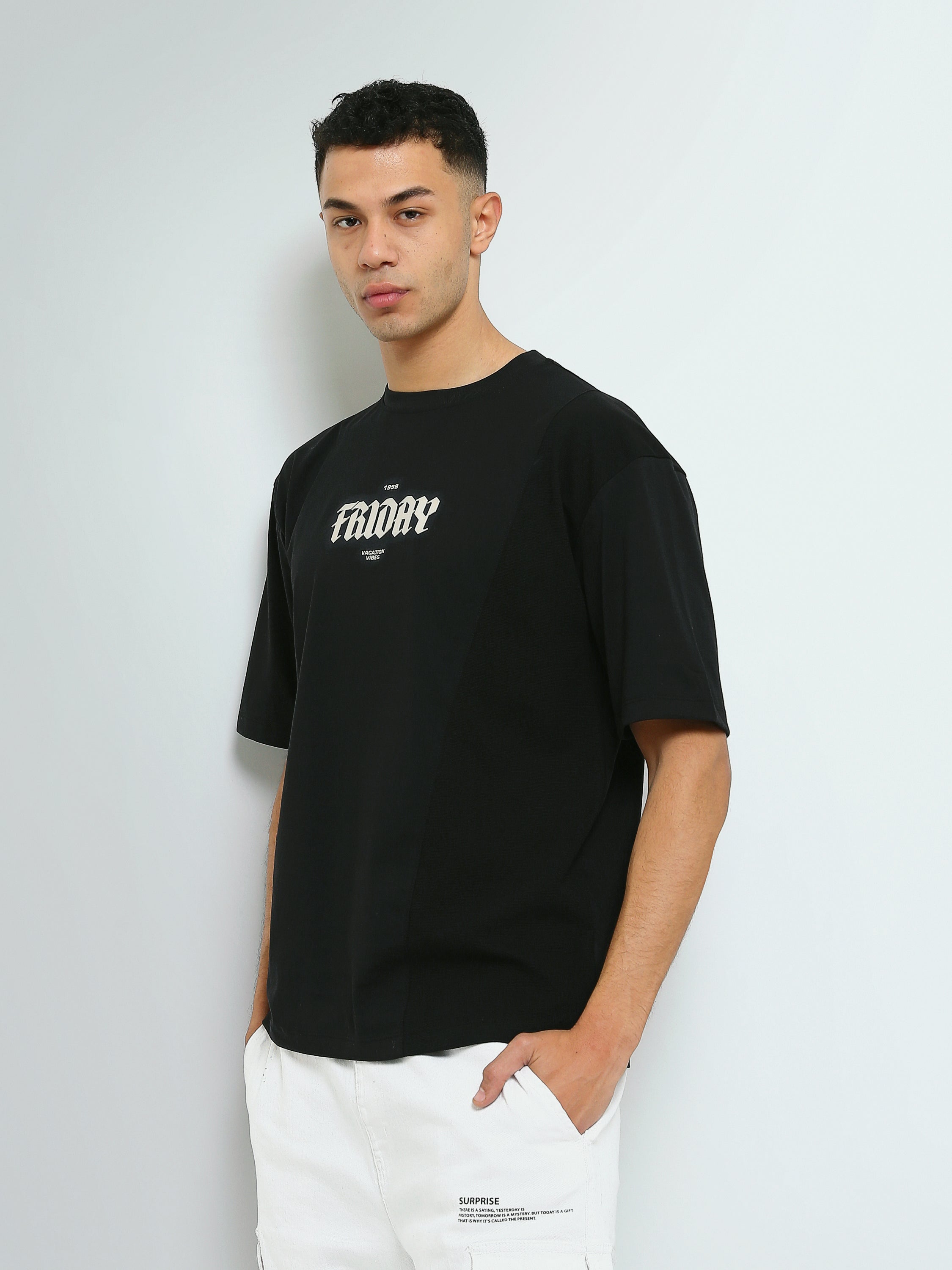 T-shirt Homme Oversize Imprimé Friday – Style Urbain - TSH26SPR20380TM1