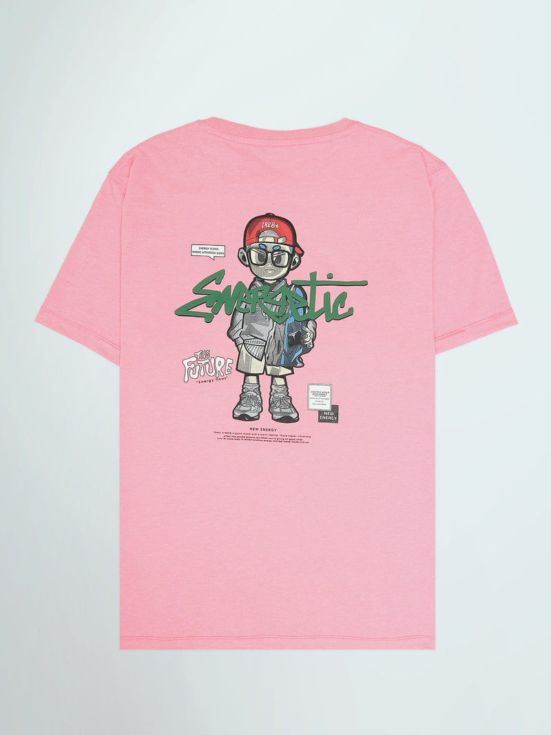 T-Shirt Garçon à Col Rond avec Petit Motif Graphique - TSH26SPRO20010TM1