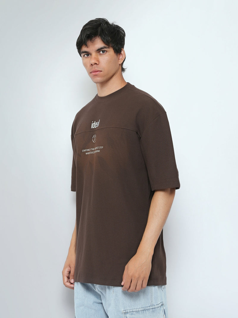 T-Shirt Oversize Homme à Imprimé Typographique Minimaliste - TSH26SPRO20036TM1