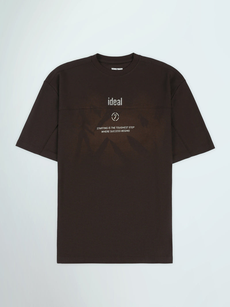 T-Shirt Oversize Homme à Imprimé Typographique Minimaliste - TSH26SPRO20036TM1