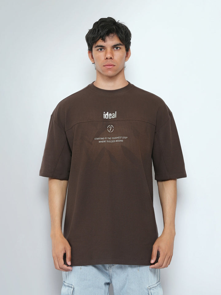T-Shirt Oversize Homme à Imprimé Typographique Minimaliste - TSH26SPRO20036TM1