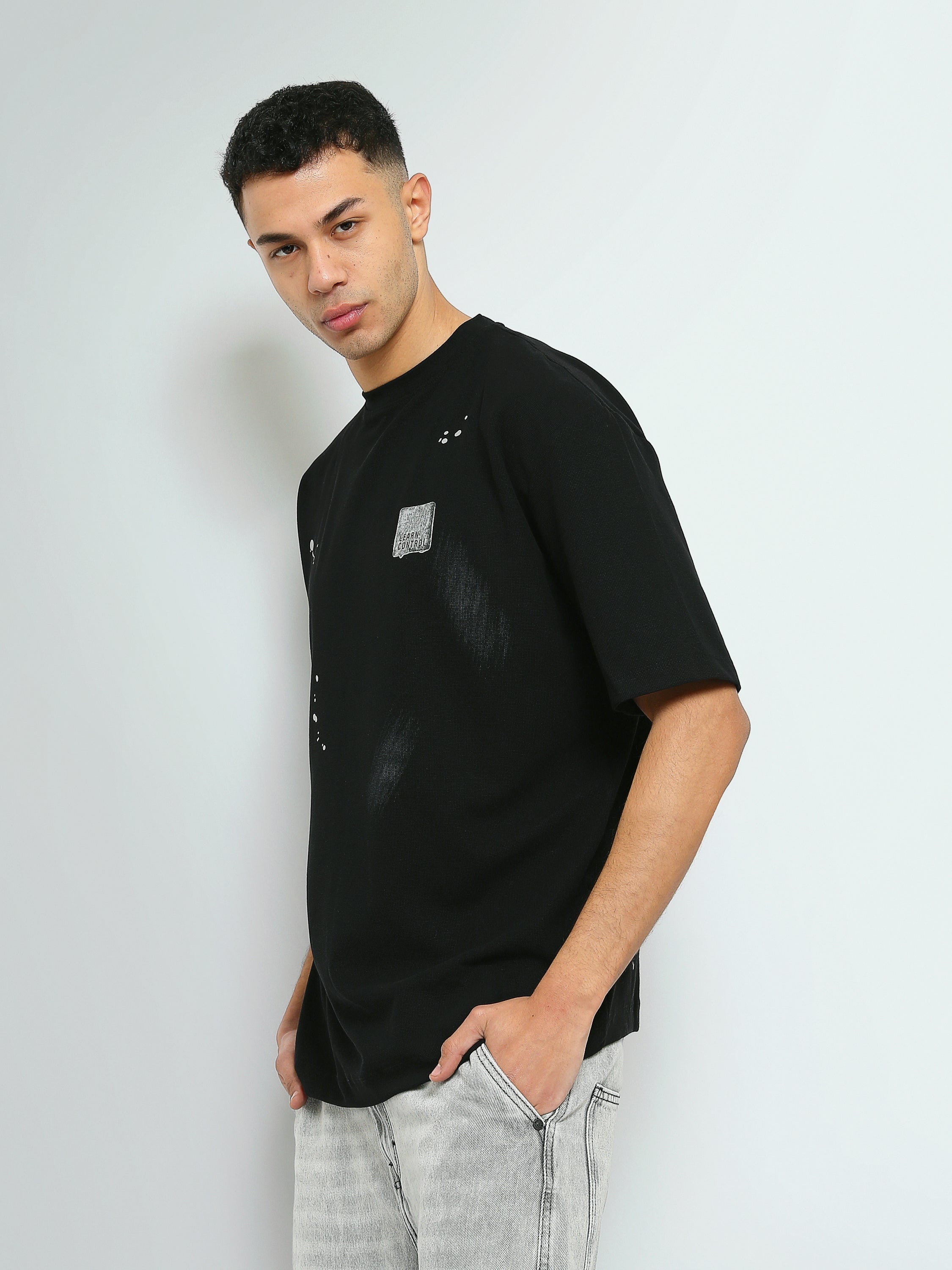 T-shirt Oversize Homme à Imprimé Effet Peinture – Streetwear - TSH26SPRO20042TM1
