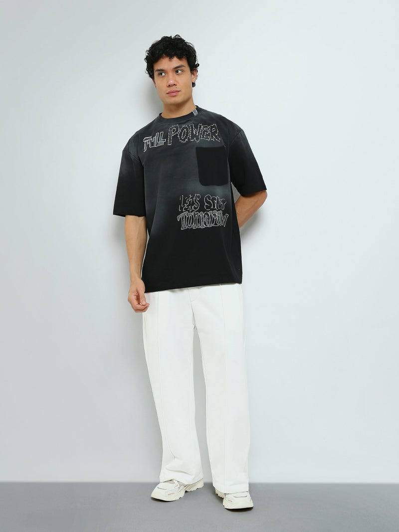 T-Shirt Oversize Homme à Imprimé Graphique et Poche Poitrine - TSH26SPRO20110TM1