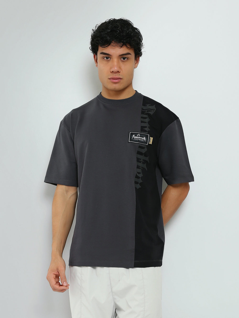 T-Shirt Homme Oversize à Empiècement Graphique - TSH26SPRO20115TM1