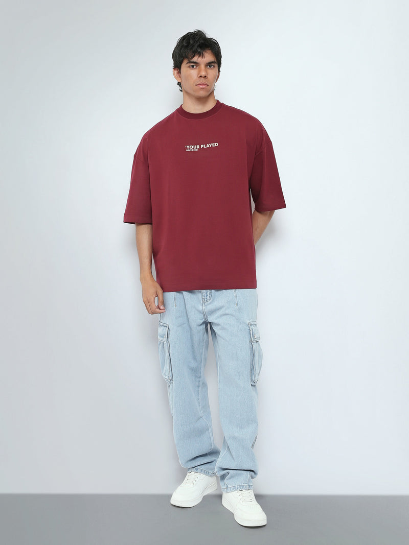 T-Shirt Oversize Homme à Inscription Minimaliste - TSH26SPRO20120TM1