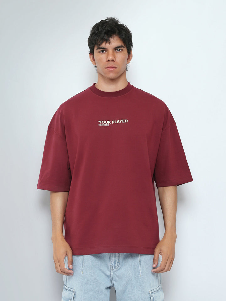 T-Shirt Oversize Homme à Inscription Minimaliste - TSH26SPRO20120TM1