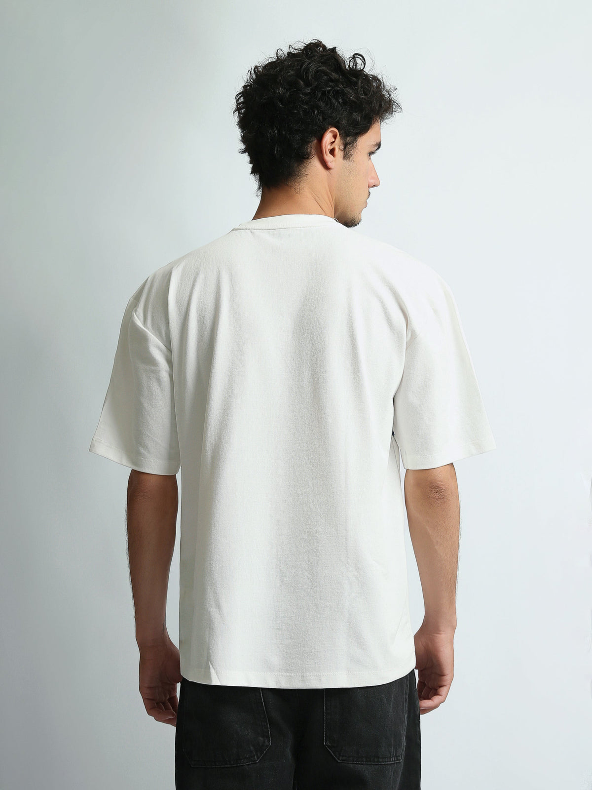 T-Shirt Homme Oversize à Imprimé Exhale et Liserés - TSH26SPRO20278TM1