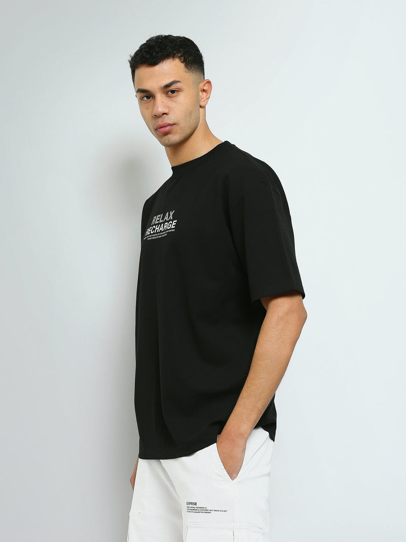 T-shirt Oversize Homme à Imprimé Relax Recharge – Streetwear - TSH26SPRO20383TM1