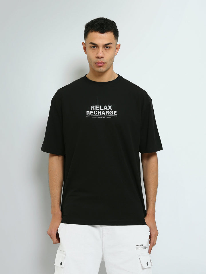 T-shirt Oversize Homme à Imprimé Relax Recharge – Streetwear - TSH26SPRO20383TM1